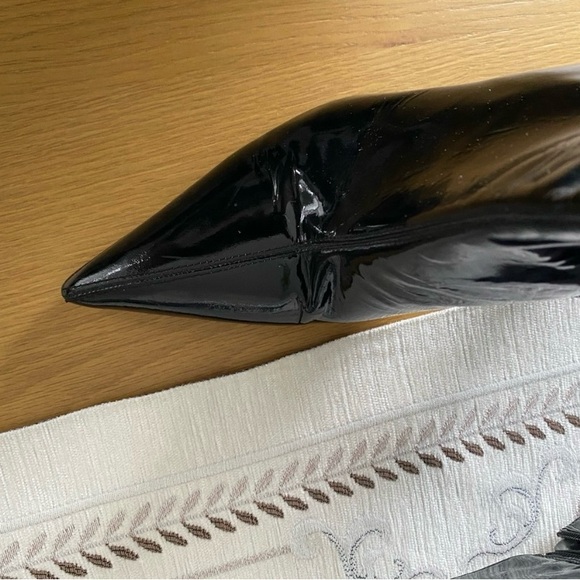 NIB Kemal Tanca Black Patent Leather Knee-High Boots - Size 9.5 - Picture 8 of 16